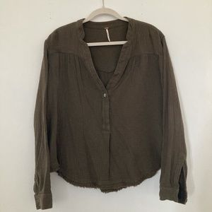 army green free people blouse